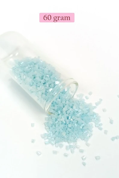 Kesme Cam Boncuk 2mm - 60 Gram - Maz Buz Mavi - BNC369 ürün görseli 1