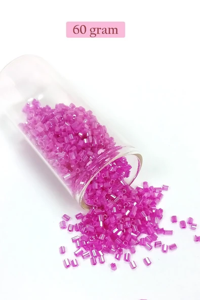 Kesme Cam Boncuk 2mm - 60 Gram - Şeffaf Fuşya - BNC363 ürün görseli 1