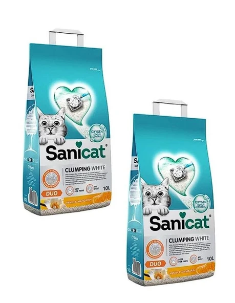 Duo White Vanilya Mandalin Kokulu Topaklanan Kedi Kumu 10 Lt (2 Adet) ürün görseli 1