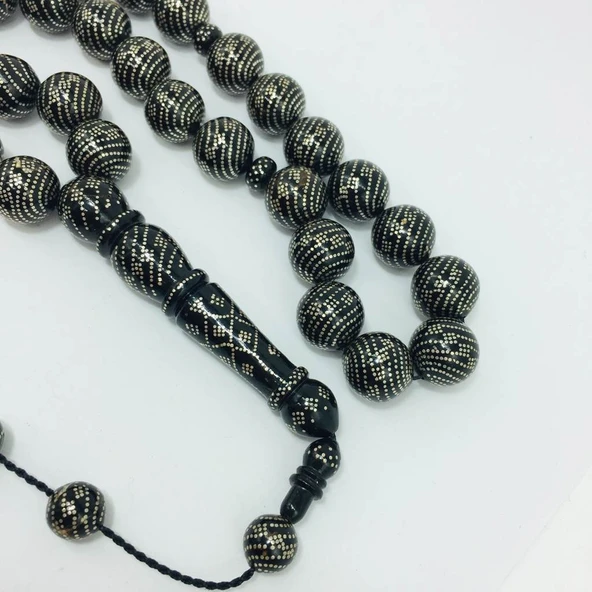 OSMANLI SARAYI YÜSUR GÜMÜŞ İŞL. 14MM TESBİH ürün görseli 1