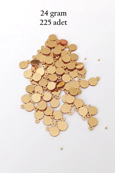 Oya Abiye Bileklik Kolye Pleksi Metalik Plastik Pul Altın Renk 24 gram 225 adet - BNC553 ürün görseli 1
