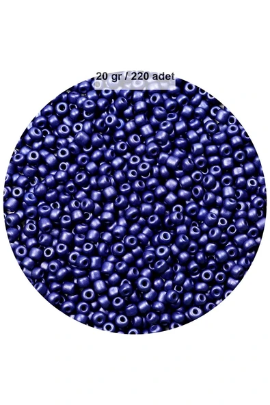 Lacivert Renk 4 mm Yaklaşık 220 adet/20 gram Cam Boncuk Oya Yazma Bileklik ve Kolye ürün görseli 1