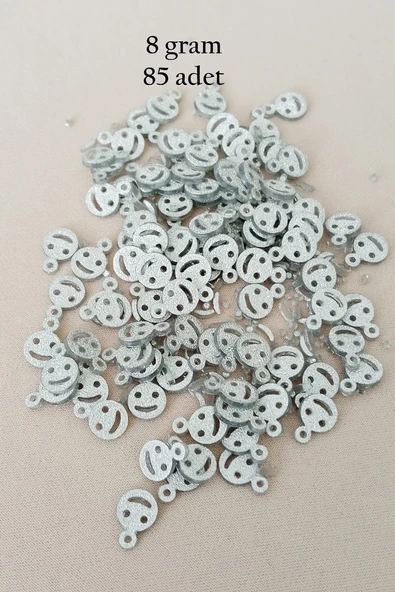 Oya Abiye Bileklik Kolye Pleksi Metalik Plastik Pul Gümüş Renk 8 gram 85 adet - BNC525 ürün görseli 1