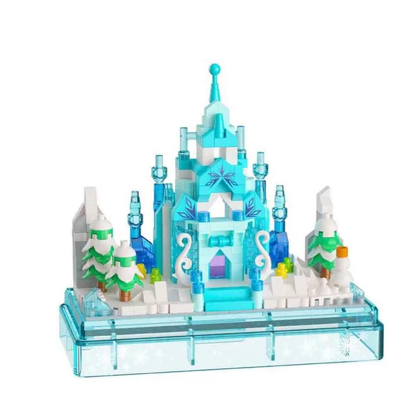Castle Boutique Buz Kalesi Yapım Blokları (381 Parça) | Fanuslu Dekoratif Maket Seti ürün görseli 1