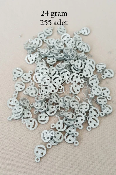 Oya Abiye Bileklik Kolye Pleksi Metalik Plastik Pul Gümüş Renk 24 gram 255 adet - BNC585 ürün görseli 1