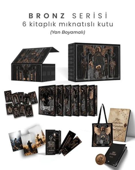 Bronz Serisi 6 Kitaplık Mıknatıslı Kutu - Yan Boyamalı (Ciltli) ürün görseli 1