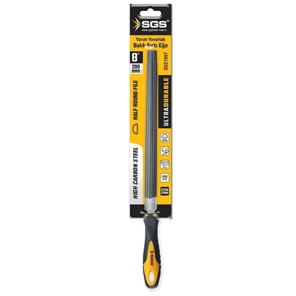 Yarım Yuvarlak Balık Sırtı Eğe 200mm 8" ürün görseli 1
