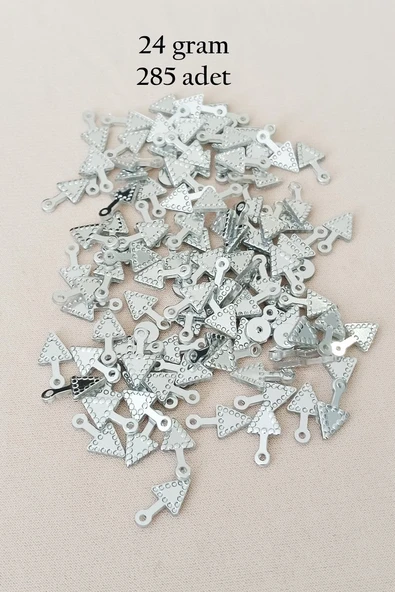 Oya Abiye Bileklik Kolye Pleksi Metalik Plastik Pul Gümüş Renk 24 gram 285 adet - BNC565 ürün görseli 1