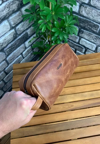 Guard Antik Taba Unisex Hakiki Deri El Çantası // GRD260701WT474 ürün görseli 1
