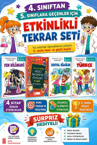 4.Sınıftan 5.Sınıfa Geçenler İçin Etkinlikli Yaz Tekrar Seti ürün görseli 1