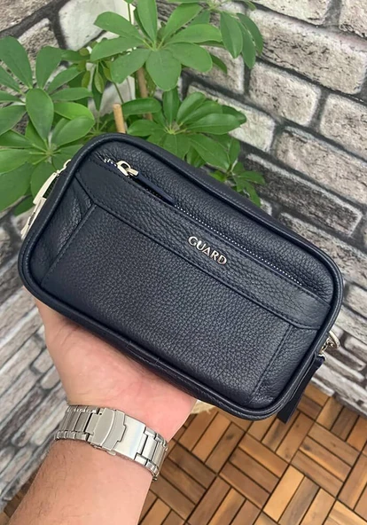 Guard Lacivert Hakiki Deri Şifreli Kilit Mekanizmalı El Çantası // GRD260701WT1500 ürün görseli 1