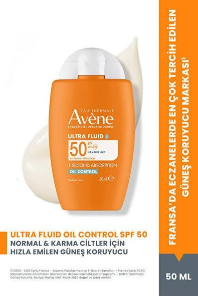 Avène Ultra Fluide Oil Control Spf50+ 50 ml - Resim 2