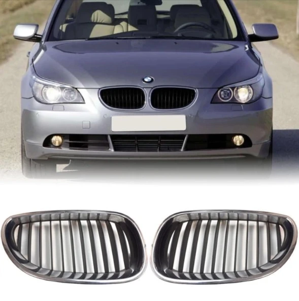 Bmw 5 Serisi E60 2004-2009 Ön Panjur Seti Krom Siyah 51137027061/62 ürün görseli 1