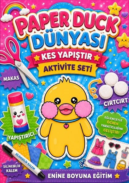 PAPER DUCK DÜNYASI  KES YAPIŞTIR CIRT CIRT AKTİVİTE SETİ ürün görseli 1