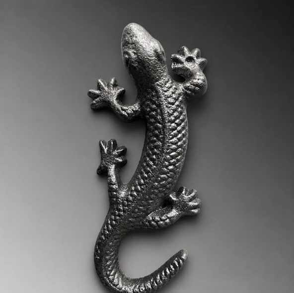 EL YAPIMI DÖKME DEMİR 2 ADET GECKO  UĞUR BEREKET TILSIMI ürün görseli 1