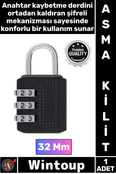 #Kilit Çelik Gövde Güvenli Metal Su Geçirmez Uzun Ömürlü Dayanıklı Kaliteli Şifreli Asma Kilit 32 Mm ürün görseli 1