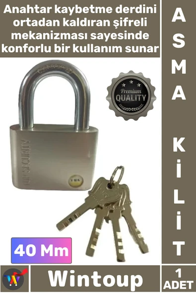 #Kilit Sertleştirilmiş Çelik Kanca L Mekanizma Disk Kilit Güvenli Sağlam Şık Krom Asma Kilit 40 Mm ürün görseli 1