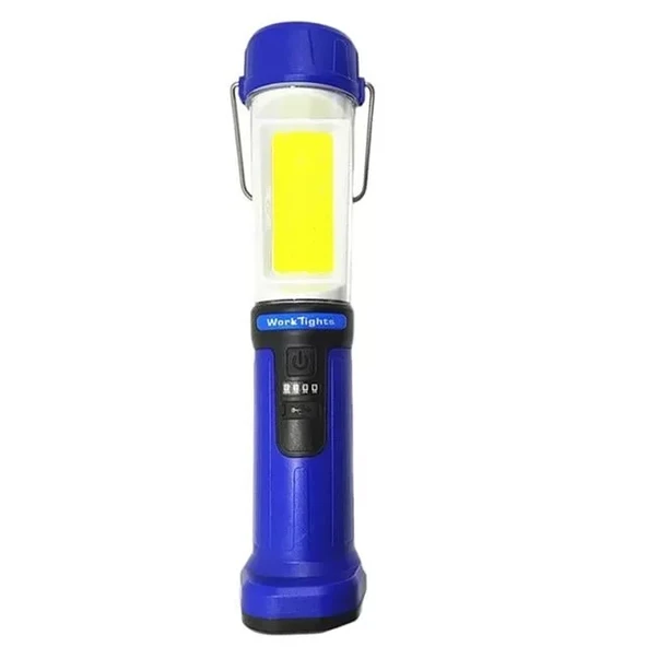 Hk-802 Şarjlı 30 Beyaz + 20 Mavi-Kırmızı Smd Led / 55 Cob Ledli 5 Modlu Çalışma Lambası ürün görseli 1