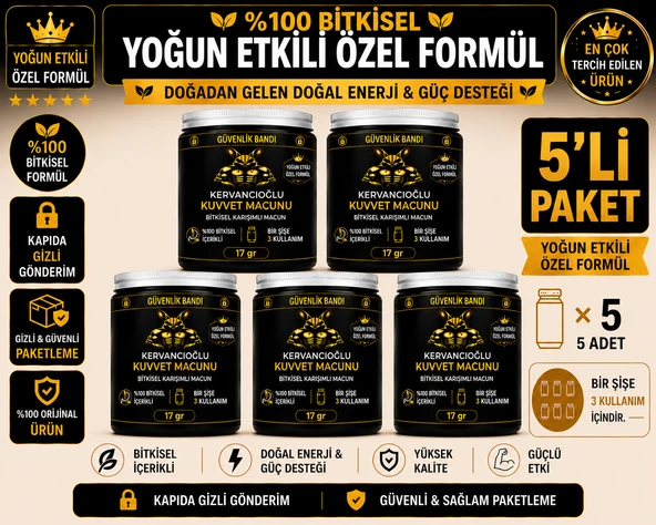Kuvvet Macunu Bitkisel Atom Güç Enerji ve Performans Desteği (17gr x 5 Şişe) ürün görseli 1