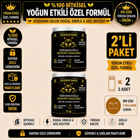 Kuvvet Macunu Bitkisel Atom Güç Enerji ve Performans Desteği (17gr x 2 Şişe) ürün görseli 1