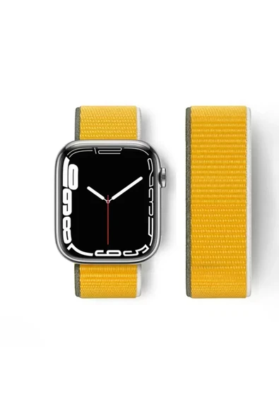 Watch 42Mm Hasırlı Cırtcırtlı Kordon - Sarı ürün görseli 1