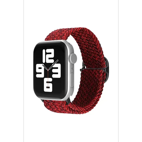 Watch 38Mm Kordon - Siyah-Bordo - Resim 2
