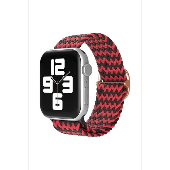 Watch 38Mm Kordon - Zigzag Kırmızı-Siyah - Resim 2