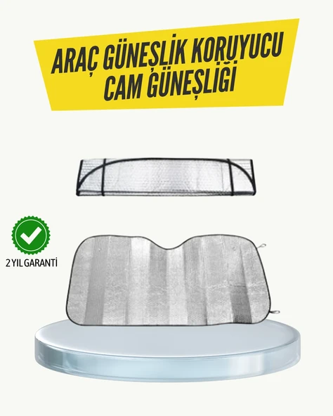 Metalize Reflektörlü Katlanabilir Araç Güneşliği – Yüksek Performanslı Isı Uv Koruması ürün görseli 1