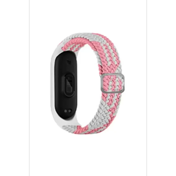 Mi Band 4 Kordon - Pembe-Beyaz - Resim 2