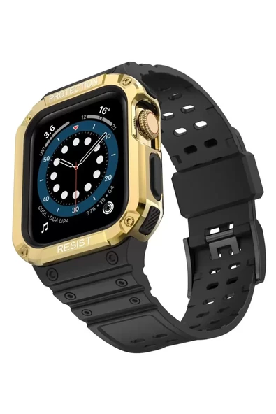 Watch 42Mm Kr401 Silikon Kordon - Siyah-Gold ürün görseli 1