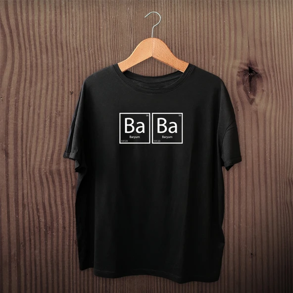 Babalar Günü Hediye Baba Temalı Baskılı Oversize Bisiklet Yaka T-shirt - Siyah ürün görseli 1