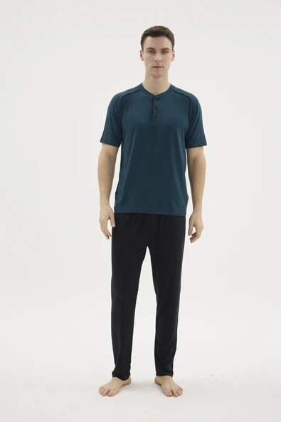 Kocabey KKT-26153 Erkek Midi Yaka Pijama Takımı ürün görseli 1