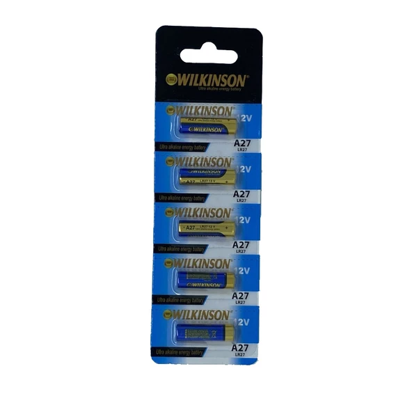 Wilkinson 27A Mn27 12V Alkalin Pil Kepenk Anahtar Pili Beşli Paket ürün görseli 1