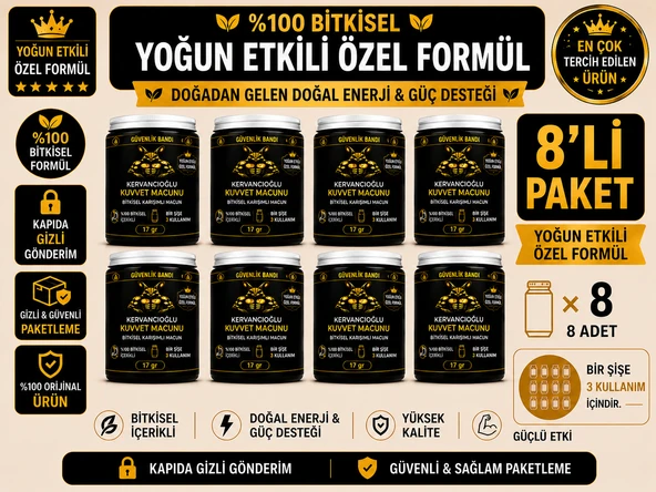 Kuvvet Macunu Bitkisel Atom Güç Enerji ve Performans Desteği (17gr x 8 Şişe) ürün görseli 1