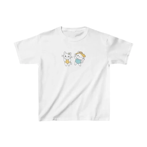 Unisex Çocuk Baskılı T-Shirt - Beyaz ürün görseli 1