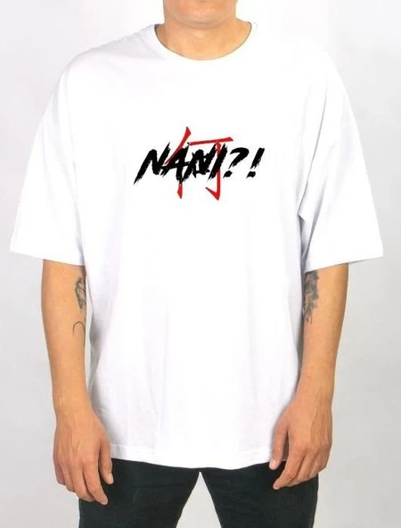 Erkek Kısa Kol Yazlık Tişört Bisiklet Yaka Baskılı Oversize T-Shirt - Beyaz ürün görseli 1