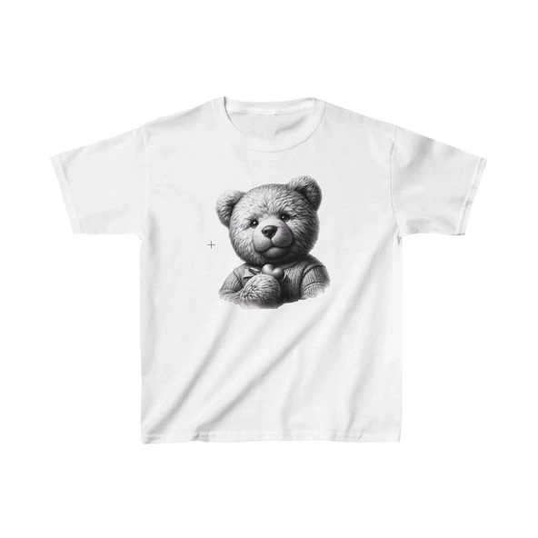 Unisex Çocuk Baskılı T-Shirt - Beyaz ürün görseli 1