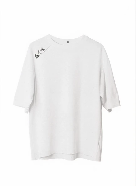 Erkek Baskılı T-Shirt Kısa Kol Bisiklet Yaka Regular Fit Rahat Kalıp Günlük Tişört - Beyaz ürün görseli 1