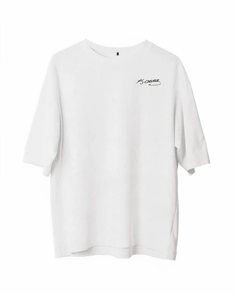 Erkek Kısa Kol Tişört Bisiklet Yaka ATATÜRK Baskılı T-Shirt -  Beyaz ürün görseli 1