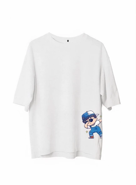 Erkek Baskılı T-Shirt Kısa Kol Bisiklet Yaka Regular Fit Rahat Kalıp Günlük Tişört - Beyaz ürün görseli 1