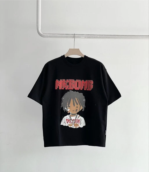 Unisex Çocuk Baskılı T-Shirt - Siyah ürün görseli 1