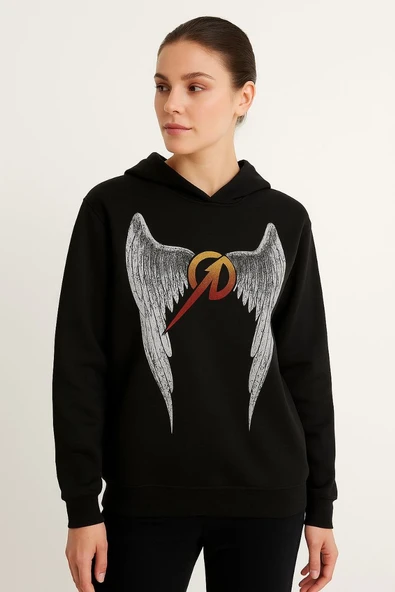 Metallica İki İplik Kapüşonlu Ön ve Arka Baskılı hoodie - Siyah ürün görseli 1