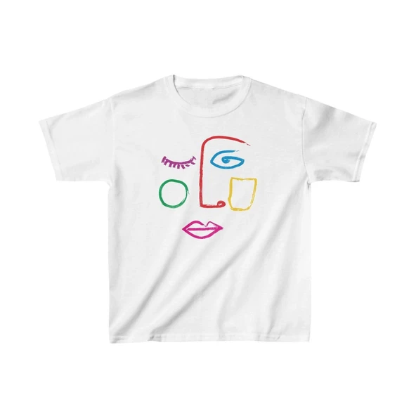 Unisex Çocuk Baskılı T-Shirt - Beyaz ürün görseli 1