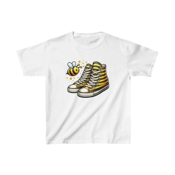 Unisex Çocuk Baskılı T-Shirt - Beyaz ürün görseli 1