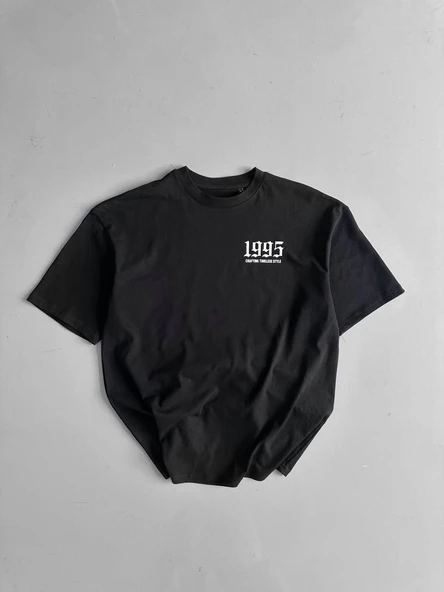 Erkek Baskılı T-Shirt Kısa Kol Bisiklet Yaka Regular Fit Yazlık Tişört - Siyah ürün görseli 1