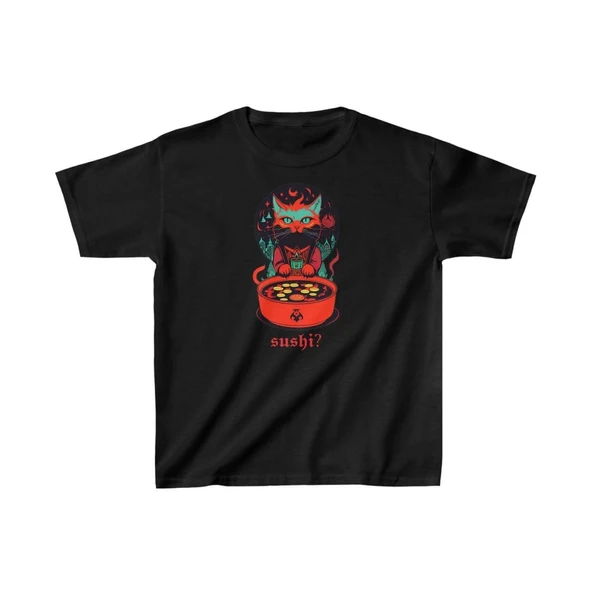 Unisex Çocuk Baskılı T-Shirt - Siyah ürün görseli 1