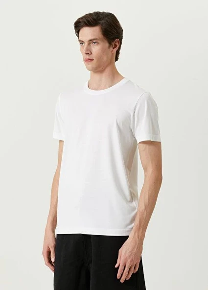 ERKEK  Tişört Basic Bisiklet Yaka Regular Kısa kol T-Shirt - Beyaz ürün görseli 1