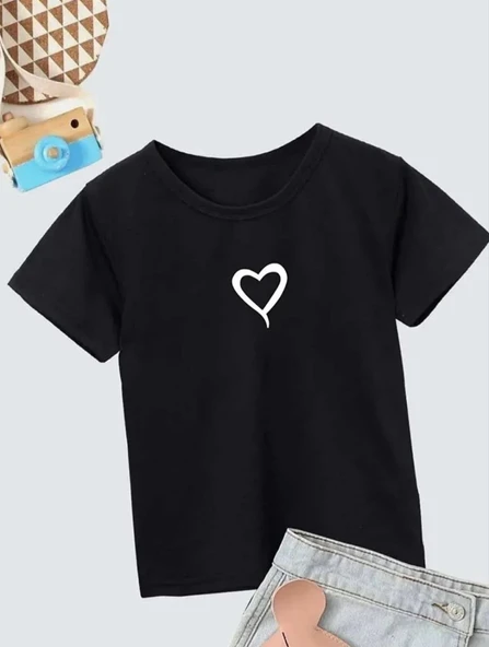 Çocuk Unisex Baskılı T-Shirt - Siyah ürün görseli 1