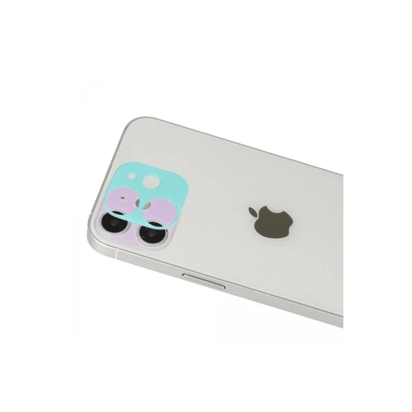 İphone 12 Rainbow Kamera Lens Koruma Cam - Mor - Resim 2