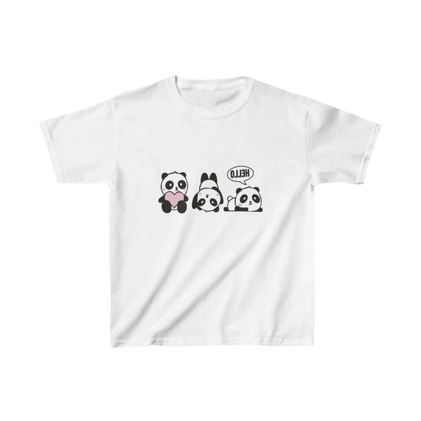 Unisex Çocuk Baskılı T-Shirt - Beyaz ürün görseli 1